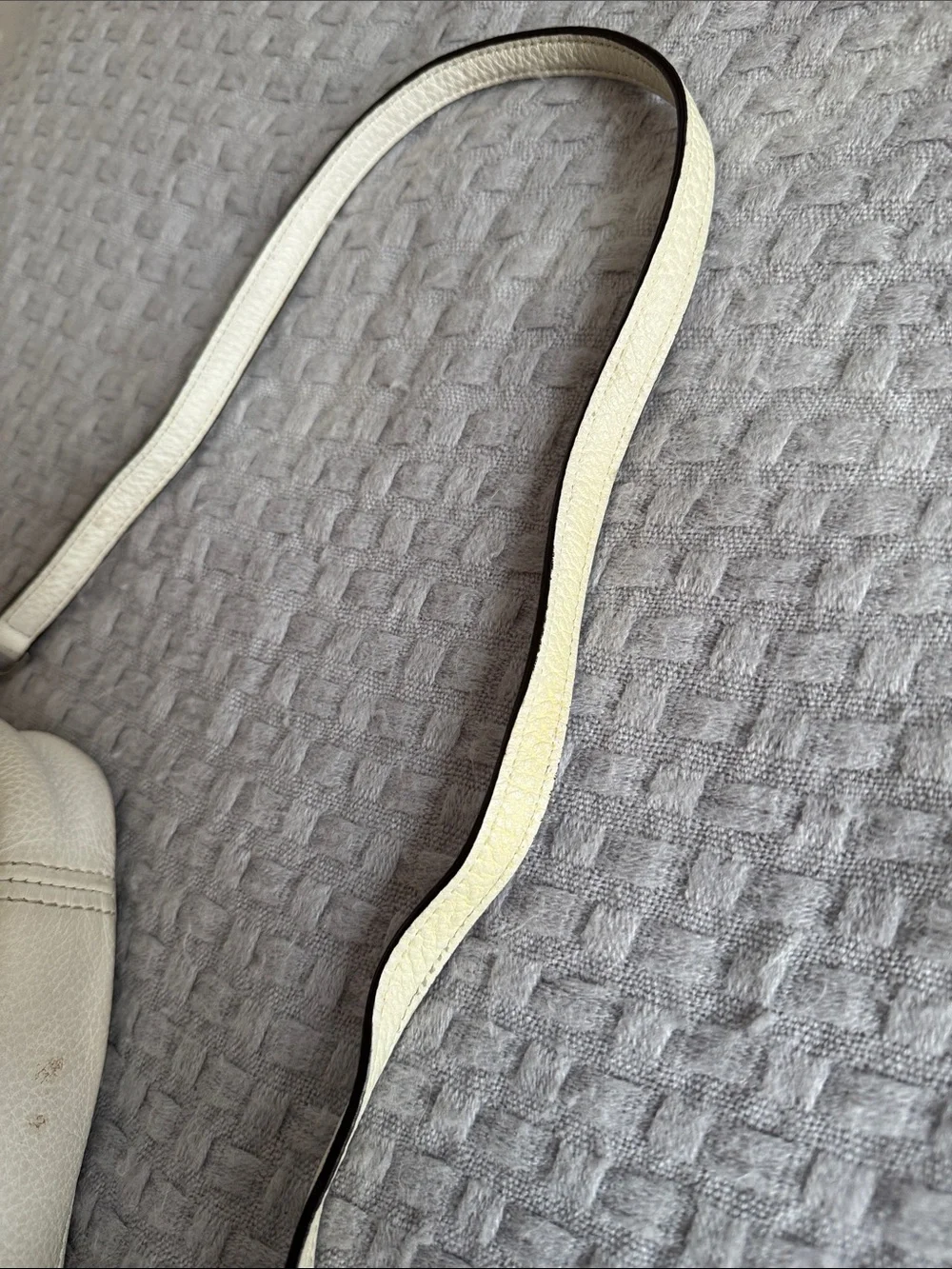 Michael Kors Cream white Pebbled Leather Crossbody with Chain Strap